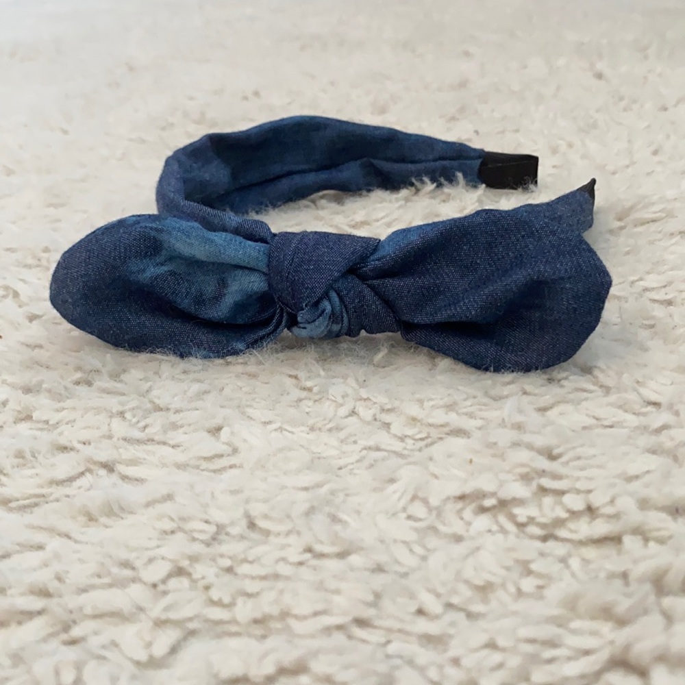 cute dark blue soft jean style headband